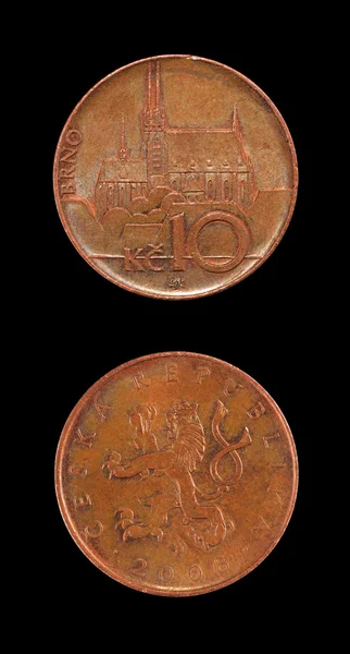 Česká deset mince — Stock fotografie