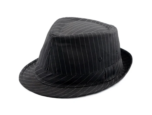 Black hat with stripes isolated — Stock Photo, Image