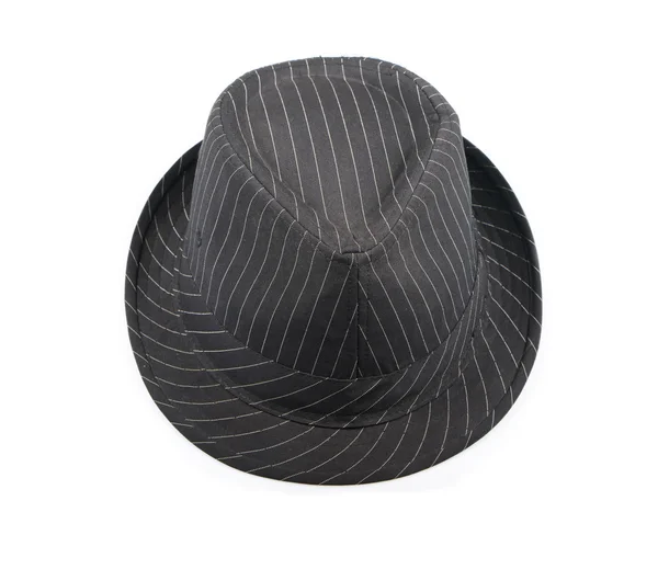 Black hat with stripes isolated — Stock Photo, Image