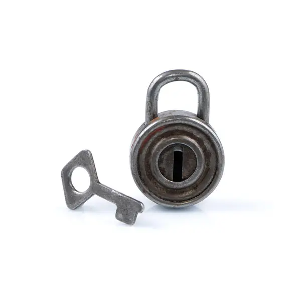 Metal padlock isolated on white background — Stock Photo, Image