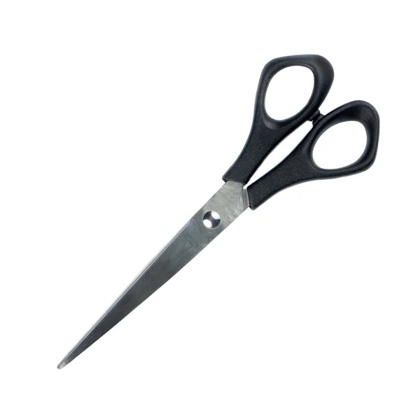 Scissors wIth black handle isolated — Stock Photo, Image