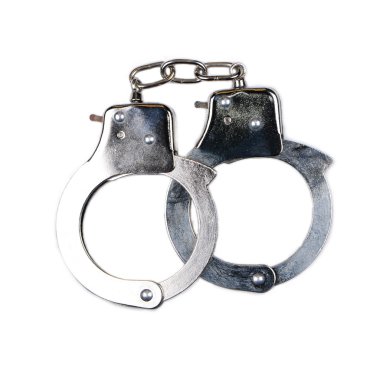 Kelepçeler beyaz arkaplanda izole edildi