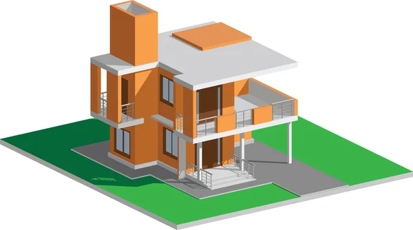 Residential house cube modern — Stock Vector