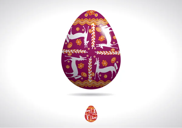 Easter eggs ukrainian national Deers Cross — Stock Vector