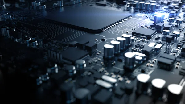 Fragment Computer Hardware Components Powerful Cpu Chip — Stock Photo, Image