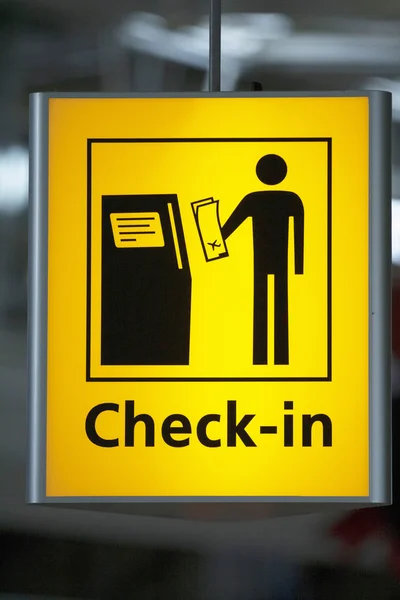 Informazioni check in sign — Foto Stock