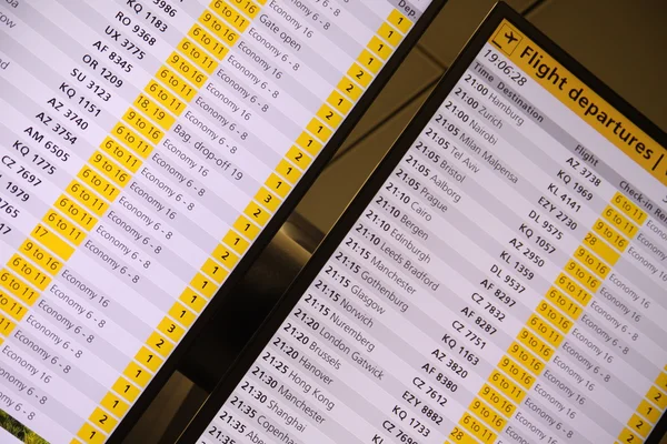 Departures information board — Stock Photo, Image