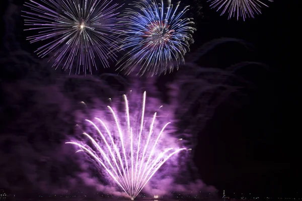 Fire work at sea — Stock Photo, Image