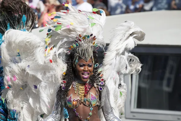 Colorful sexy lady with white feathers