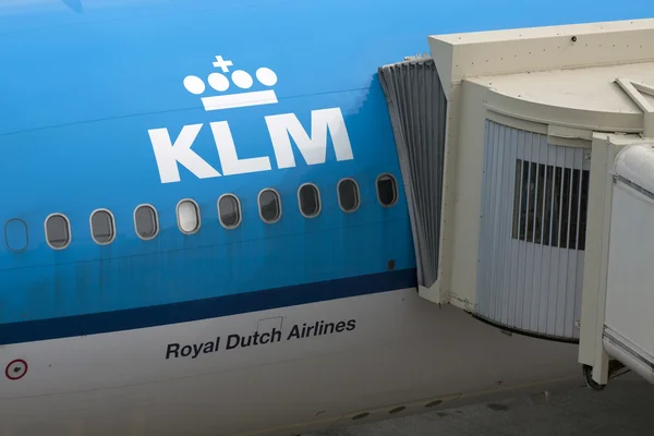 KLM vliegtuig — Stockfoto