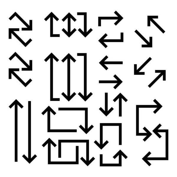 Nastavit Ikony Šipek Ikony Vektorových Ukazatelů Pro Prvky Designu Webové — Stockový vektor