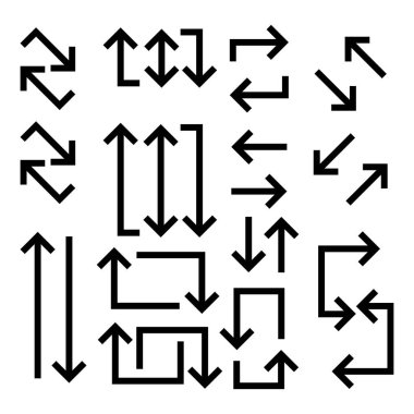 Ok simgelerini ayarla. Web gezinti tasarım elemanları için vektör işaretleri simgeleri. Vektör illüstrasyonu EPS 10