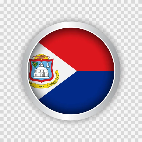Flag Sint Maarten Button Transparent Background Element Websites Vektorová Ilustrace — Stockový vektor