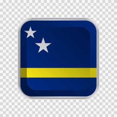 Web siteleri için saydam arkaplan ögesinin kare tuşuna Curacao bayrağı. Vektör illüstrasyonu