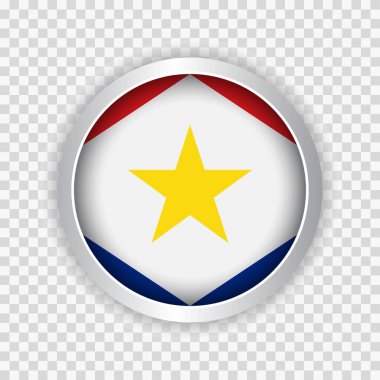 Web siteleri için saydam arkaplan ögesi üzerinde yuvarlak düğme üzerinde Saba bayrağı. Vektör illüstrasyonu