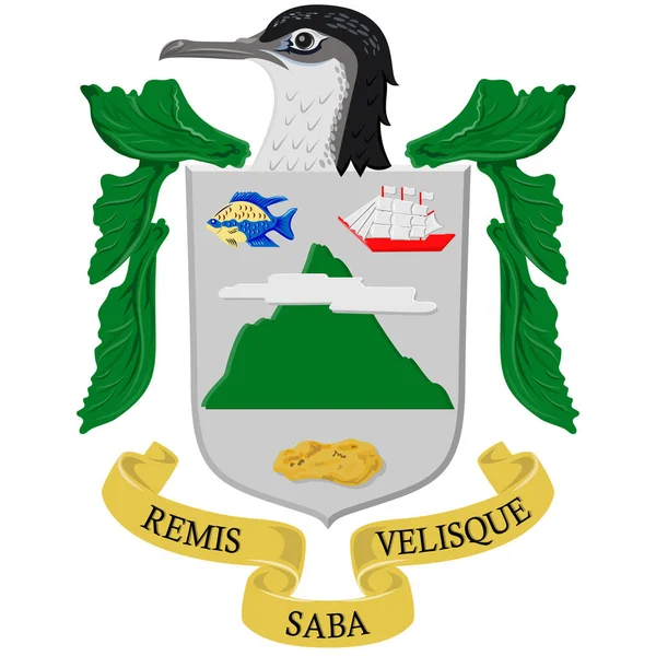Escudo Armas Saba Una Isla Caribeña Que Municipio Especial Más — Archivo Imágenes Vectoriales