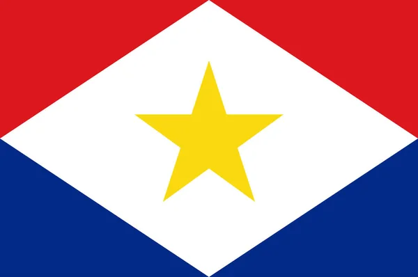 Saba Zászlója Egy Karibi Sziget Amely Hollandia Legkisebb Különleges Települése — Stock Vector