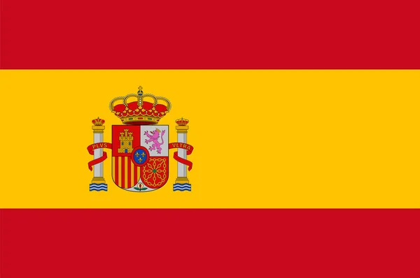 Bandera Del Reino España País Suroeste Europa Ilustración Vectorial — Vector de stock