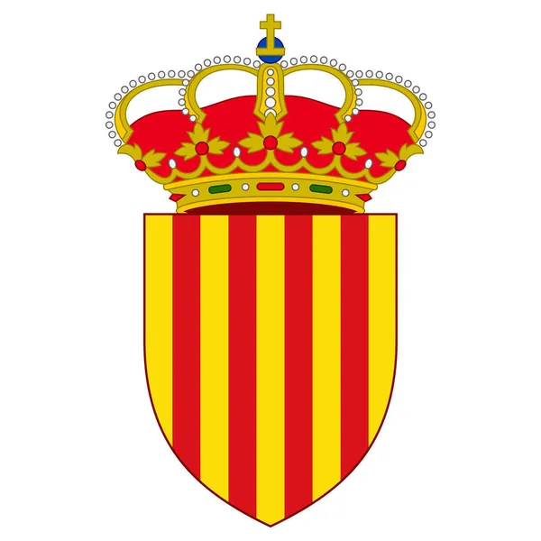 카탈루냐의 Coat Catalonia 스페인의 지역으로 법령에 국적으로 지정되어 일러스트 — 스톡 벡터
