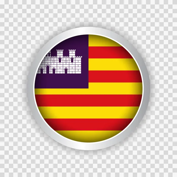 Flag Balearic Islands Spain Button Transparent Background Element Websites Vector — 图库矢量图片