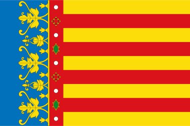 Valencian Community İspanya 'nın otonom bölgelerinden biridir. Vektör illüstrasyonu