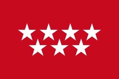 Madrid Topluluğu bayrağı İspanya 'nın 17 özerk bölgesinden birisidir. Başkenti ve en büyük belediyesi Madrid 'dir. 3d illüstrasyon