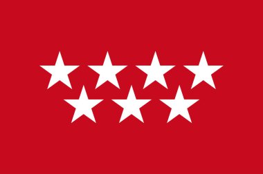 Madrid Topluluğu bayrağı İspanya 'nın 17 özerk bölgesinden birisidir. Başkenti ve en büyük belediyesi Madrid 'dir. Vektör illüstrasyonu