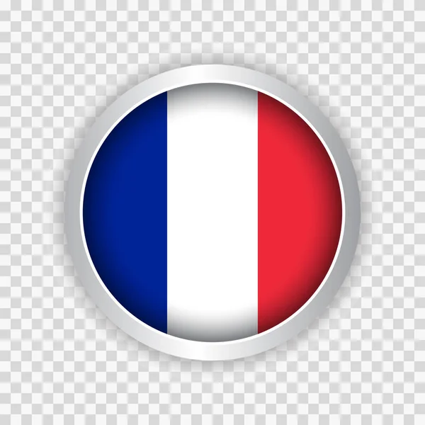 Drapeau France Sur Bouton Rond Sur Fond Transparent Élément Pour — Image vectorielle