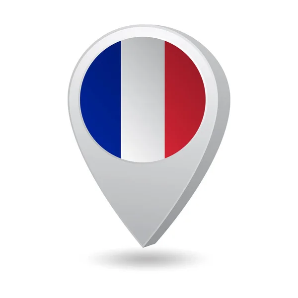 Bandera Francia Mapa Marcador Ilustración Vectorial — Archivo Imágenes Vectoriales