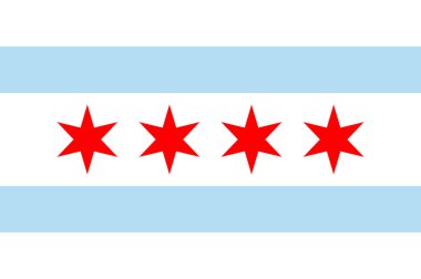 Flag of Chicago is the most populous city in the U.S. state of Illinois, and the third-most populous city in the United States. Vector illustration