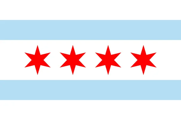 Flag Chicago Most Populous City State Illinois Third Most Populous — Stock Vector