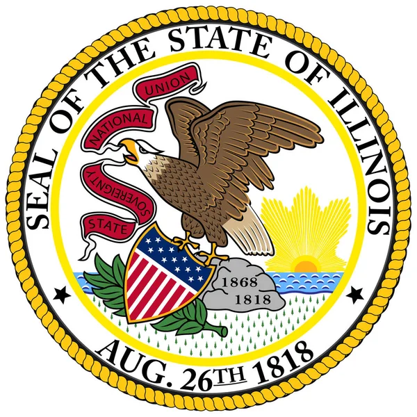 Vapensköld Illinois Stat Mellanvästern Regionen Usa Vektor Illustration — Stock vektor