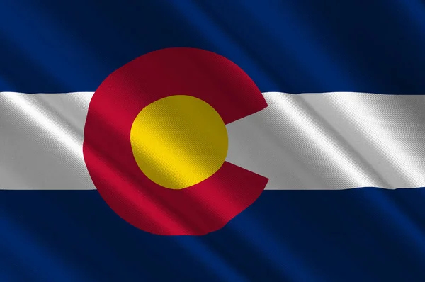 Die Flagge Colorados Ist Ein Bundesstaat Gebirgswesten Der Westlichen Vereinigten — Stockfoto