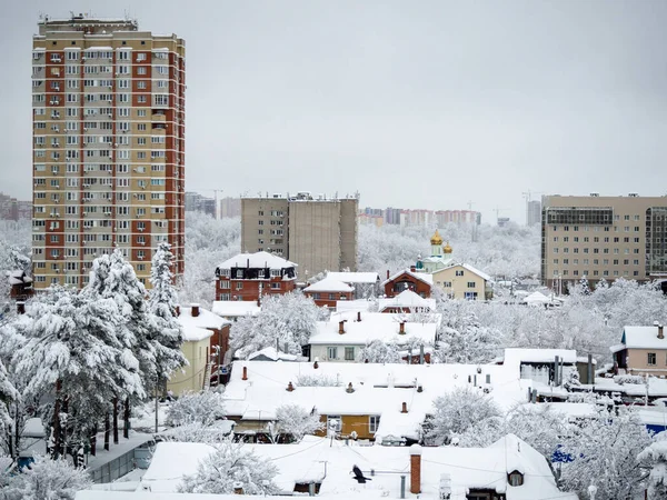 Ciclón Nieve Del Atlántico Golpeó Krasnodar Sur Rusia Desastre Natural —  Fotos de Stock