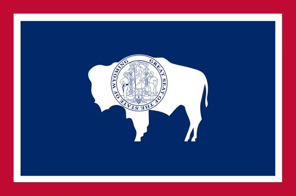 怀俄明州旗 Flag Wyoming 是美国西部山区西分区域的一个州 矢量说明 — 图库矢量图片