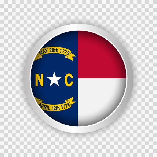 Térkép State North Carolina Usa Button Transparent Background Element Websites — Stock Vector