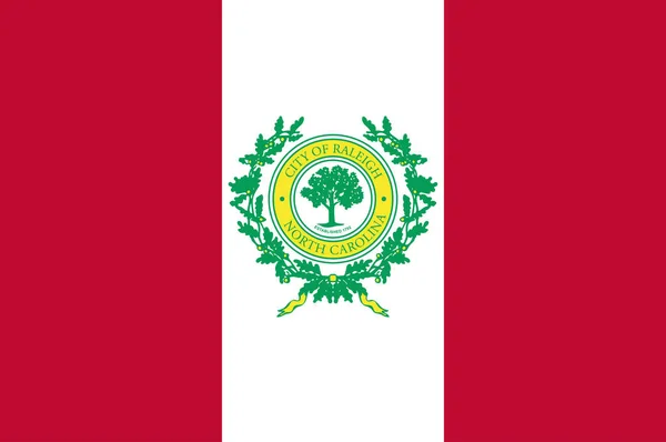 Flag Raleigh Una Ciudad Ubicada Condado Wake Estado Estadounidense Carolina — Archivo Imágenes Vectoriales