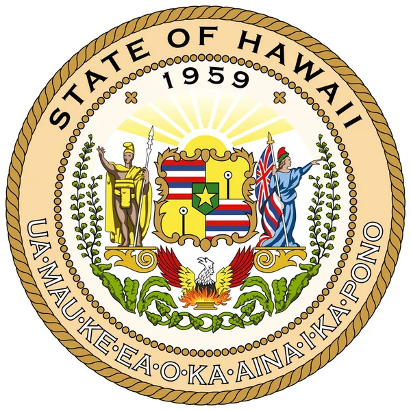Hawaii Címere Egy Állam Egyesült Államok Nyugati Részén Vektorillusztráció — Stock Vector