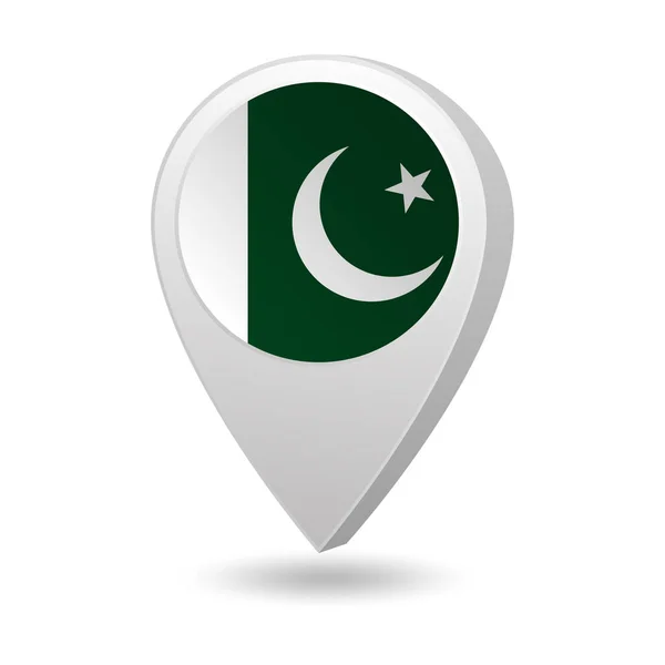 Pákistánská Vlajka Mapě Vektorová Ilustrace — Stockový vektor