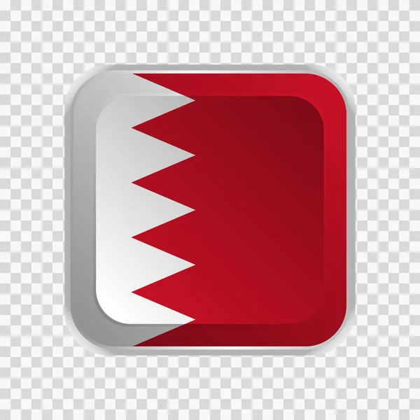 Drapeau Bahreïn Sur Bouton Carré Sur Élément Fond Transparent Pour — Image vectorielle