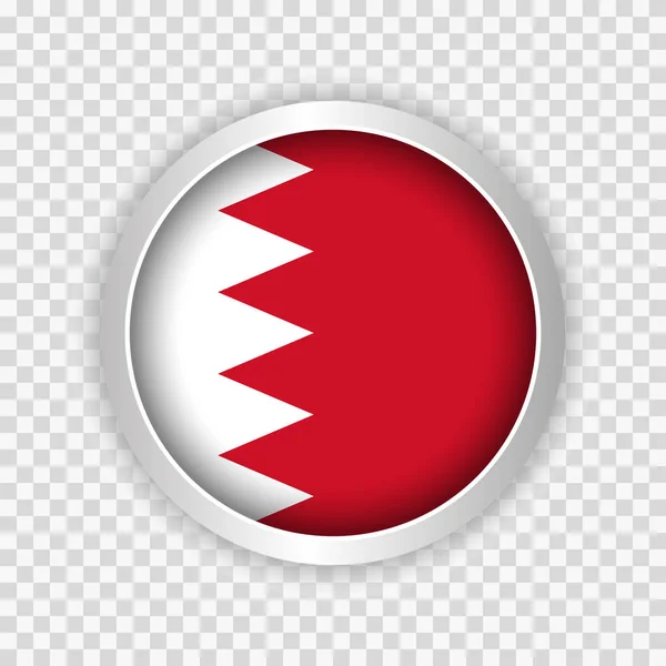 巴林国旗圆形按钮上透明的背景元素的网站 矢量说明 — 图库矢量图片