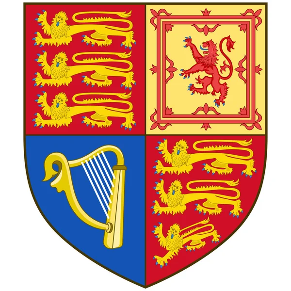 Coat Arms United Kingdom Great Britain Northern Ireland Sovereign Country — Stock Vector