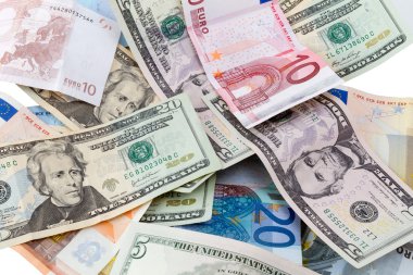 Euro ve dolar banknotları