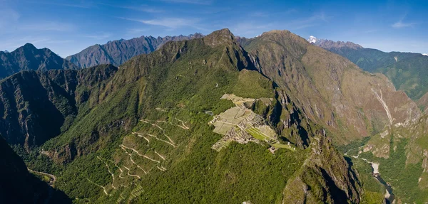 Machu picchu picchu huyana üst görünümden