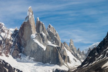 Cerro torre adlı mükemmel hava hiçbir bulutlar yatay