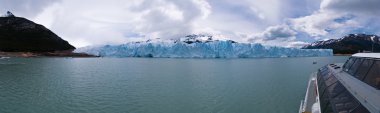 Perito Moreno glacier in Argentina from a boat PANORAMA clipart