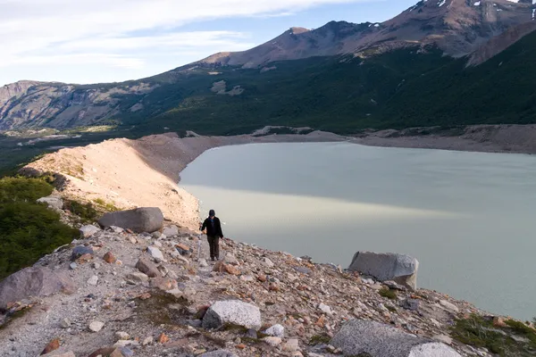 A laguna sob o Cerro Torre — Fotografia de Stock