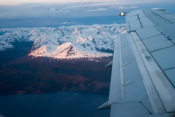 En el avión cerca de Ushuaia — Foto de Stock