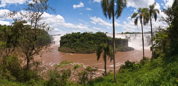 The Iguacu falls in Argentina Brazil in the middel of the rainforrest — Stock Photo, Image
