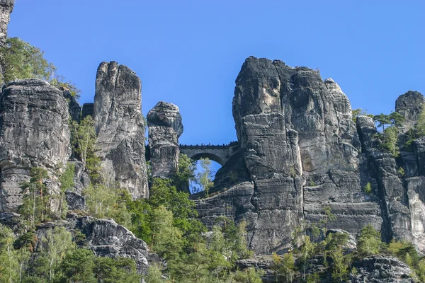 Bastei at Elbsandsteingebirge Saxony Germany — Stock Photo, Image